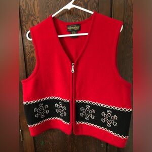 Vintage Wool Christmas Snowflake Vest
